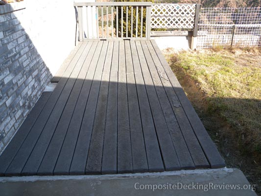 A delaminated composite deck.